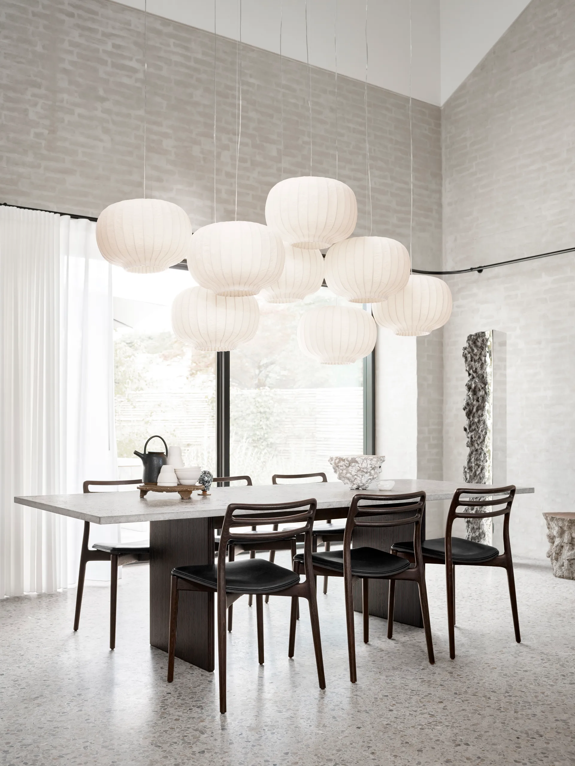 Vipp496 Cabin matbord 250x100x72,5 cm, Stone top-dark oak Vipp