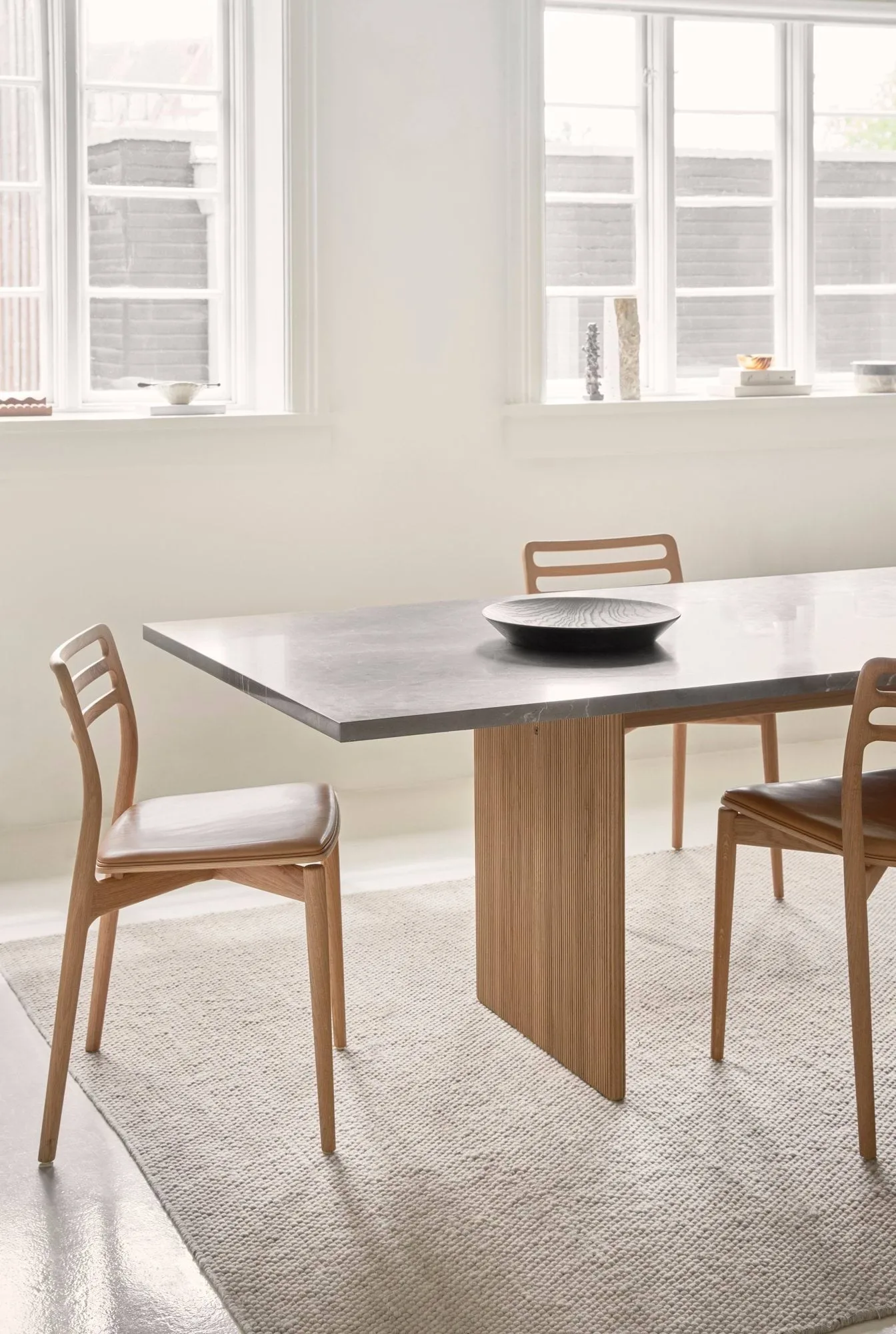 Vipp496 Cabin square bord, Pietra Grey-light oak, 250x100x74 cm Vipp