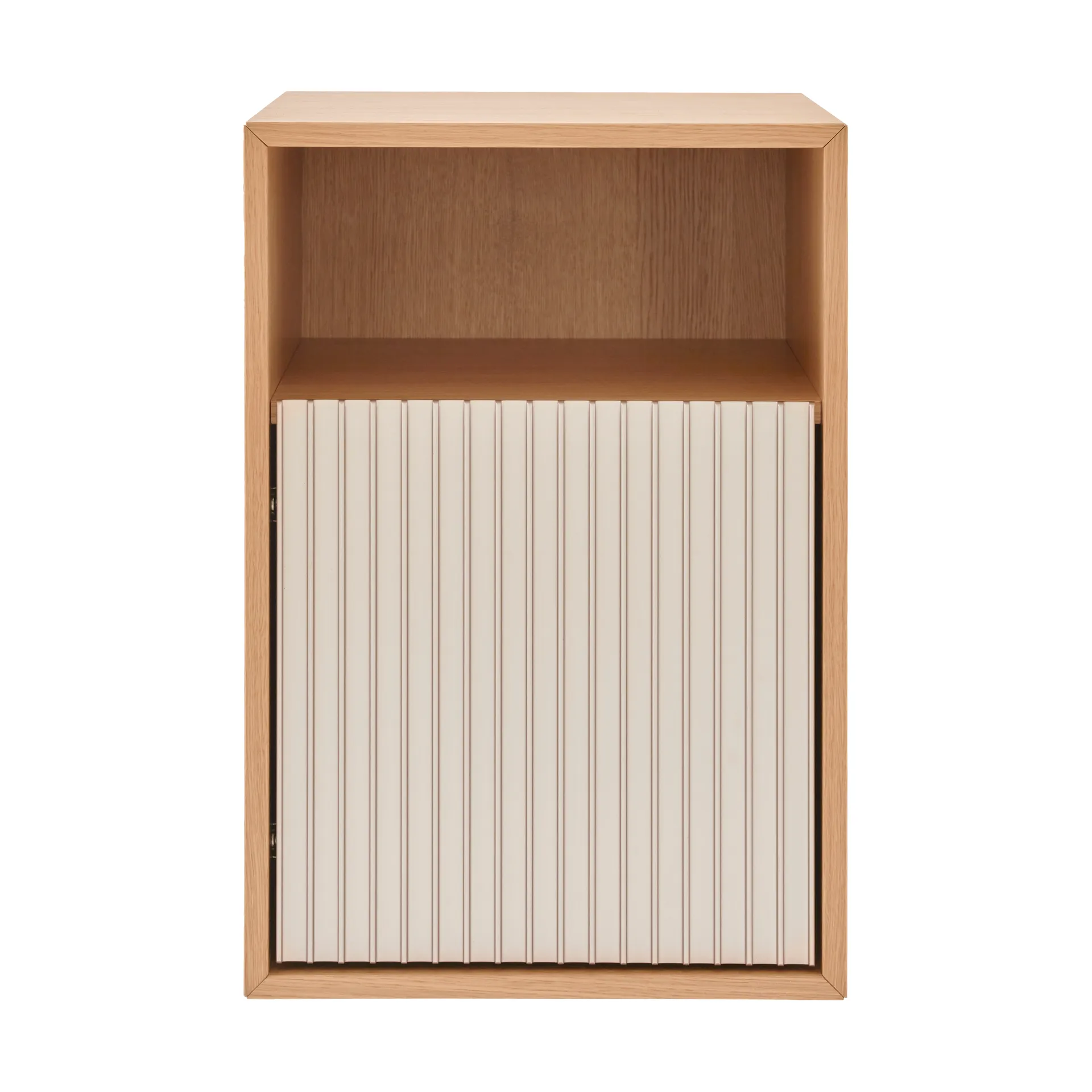 Vipp672 sängbord, Ljus ek-ljus aluminium, vägg, 31,5x48x38 cm Vipp