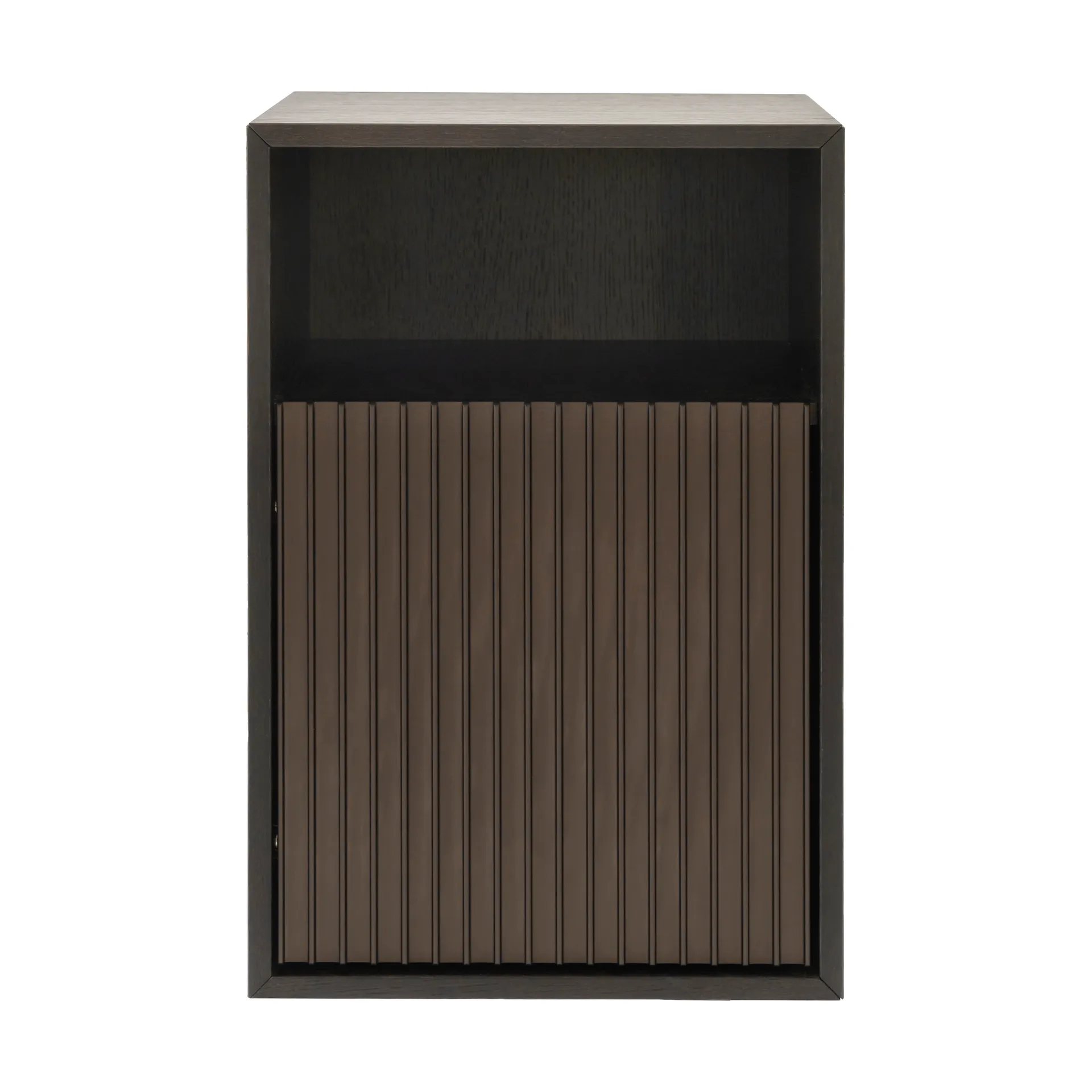 Vipp672 sängbord, Mörk ek-ljus aluminium, vägg, 31,5x48x38 cm Vipp