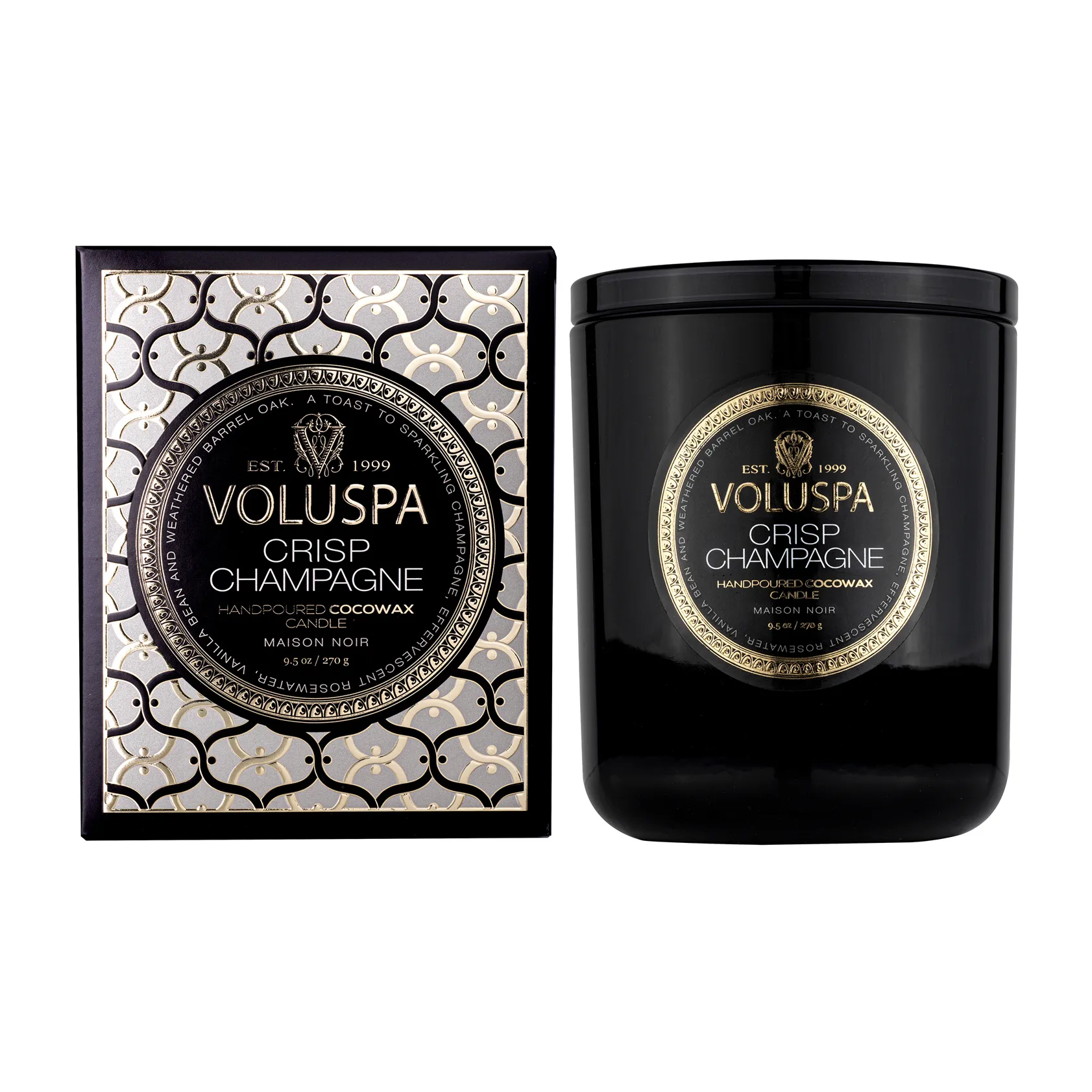 Classic Maison Noir doftljus 60 timmar, Crisp Champagne Voluspa