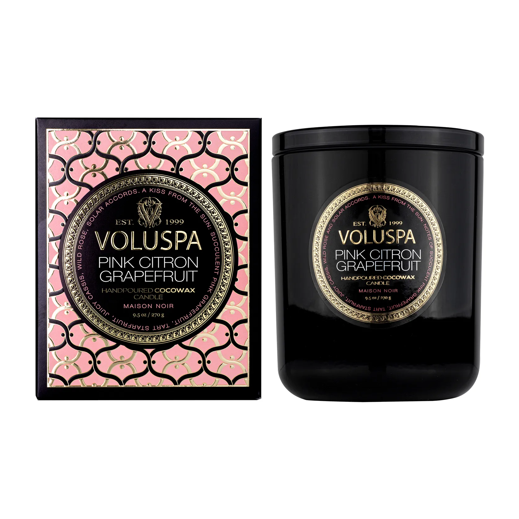 Classic Maison Noir doftljus 60 timmar, Pink Citron Grapefruit Voluspa