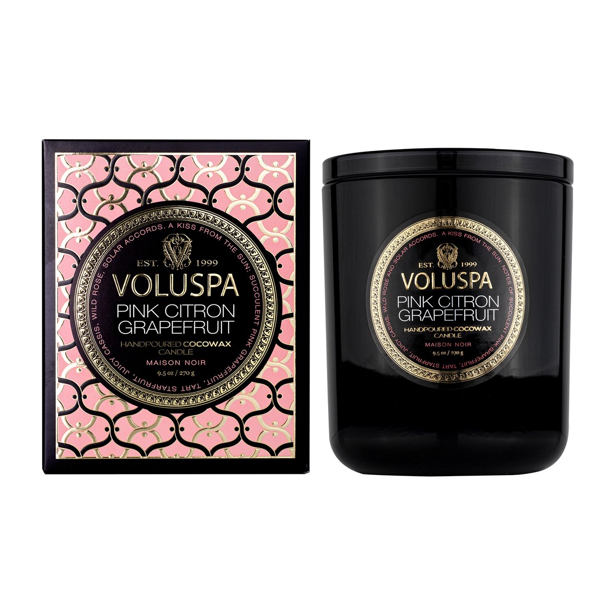 Voluspa Classic Maison Noir doftljus 60 timmar Pink Citron Grapefruit