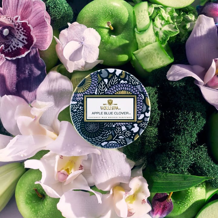 Doftljus i glasburk 25 timmar, Apple Blue Clover Voluspa