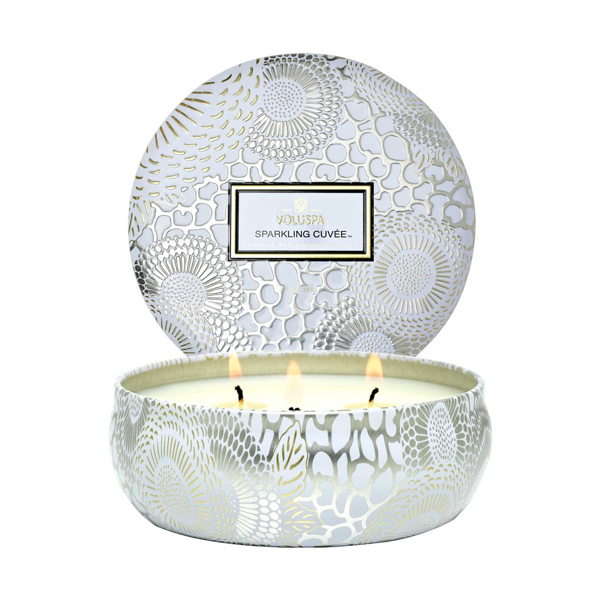 Voluspa Japonica 3-wick Tin doftljus 40 timmar Sparkling Cuvée