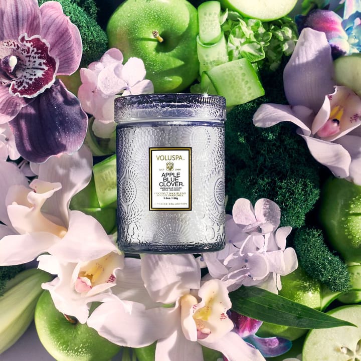 Japonica doftljus i glasburk 50 timmar, Apple Blue Clover Voluspa