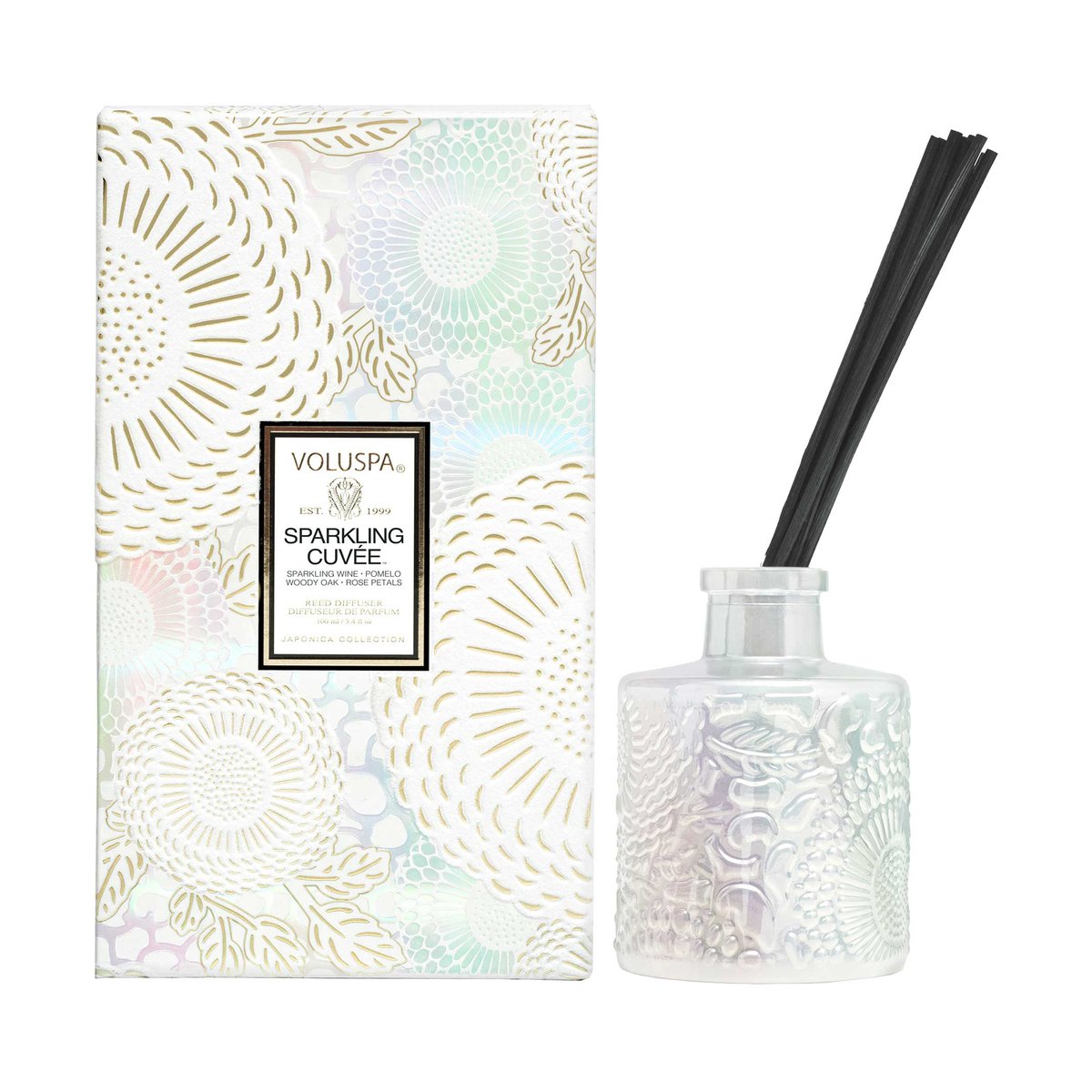 Voluspa Japonica doftpinnar 100 ml Sparkling Cuvée | Skandinavisk Design | Doftljus & Doftpinnar | Vit