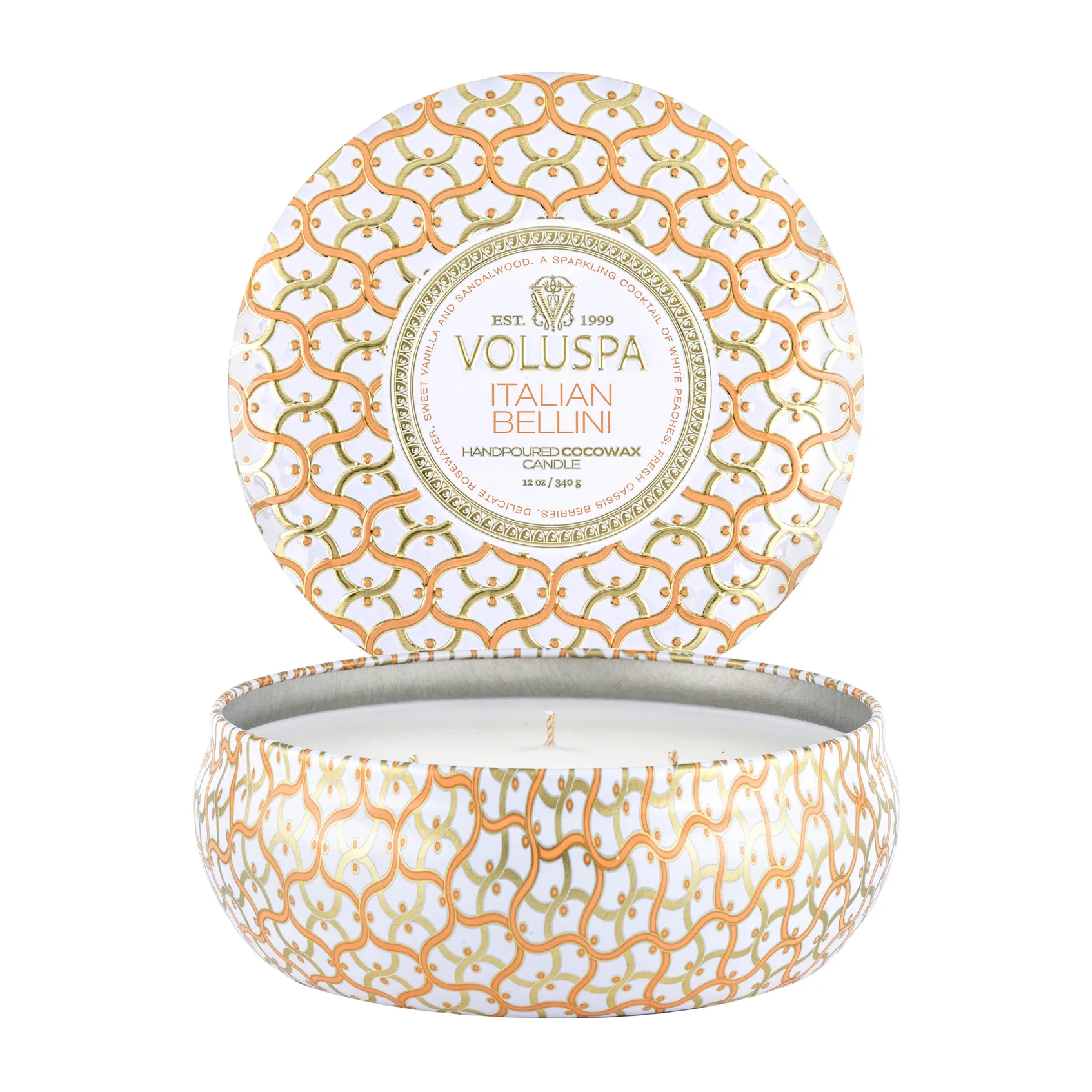 Maison Blanc 3-wick Tin doftljus 40 timmar, Italian Bellini