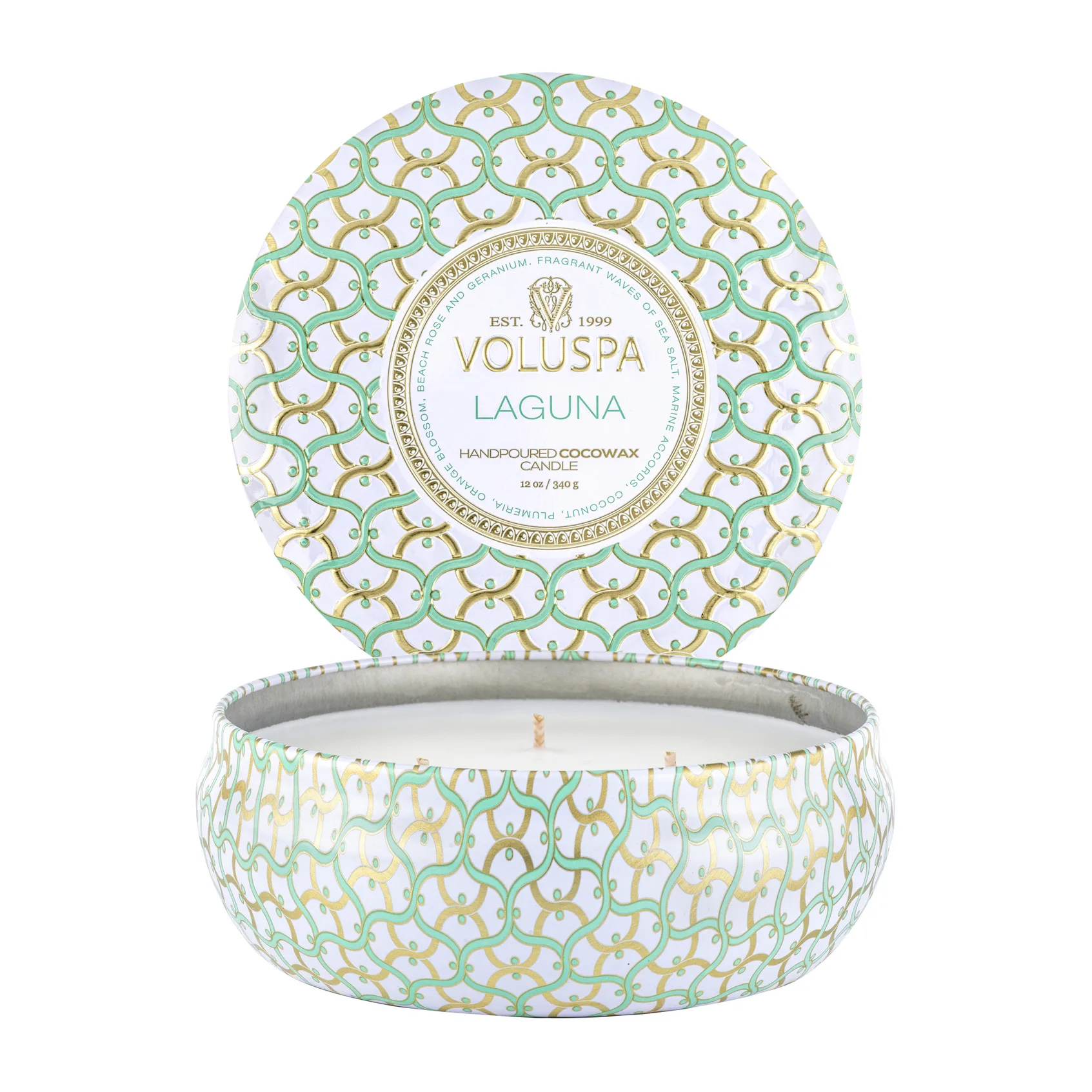 Maison Blanc 3-wick Tin doftljus 40 timmar, Laguna Voluspa