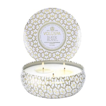 Maison Blanc 3-wick Tin doftljus 40 timmar - Suede Blanc - Voluspa