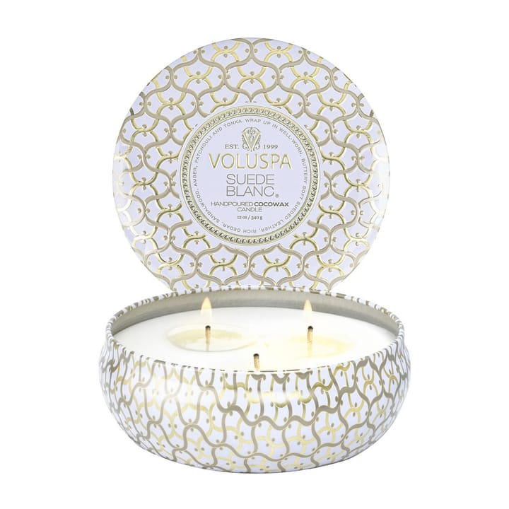 Maison Blanc 3-wick Tin doftljus 40 timmar, Suede Blanc Voluspa