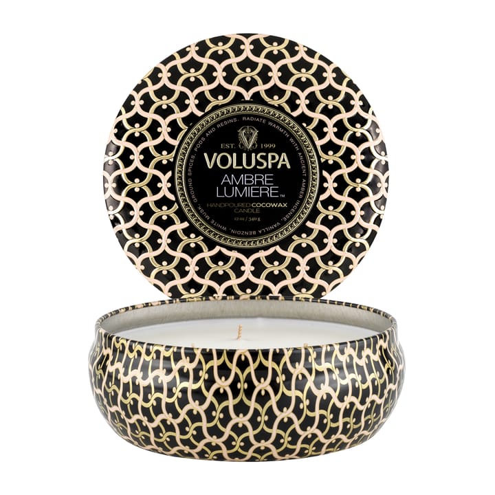 Maison Noir 3-wick Tin doftljus 40 timmar - Ambre Lumiere - Voluspa