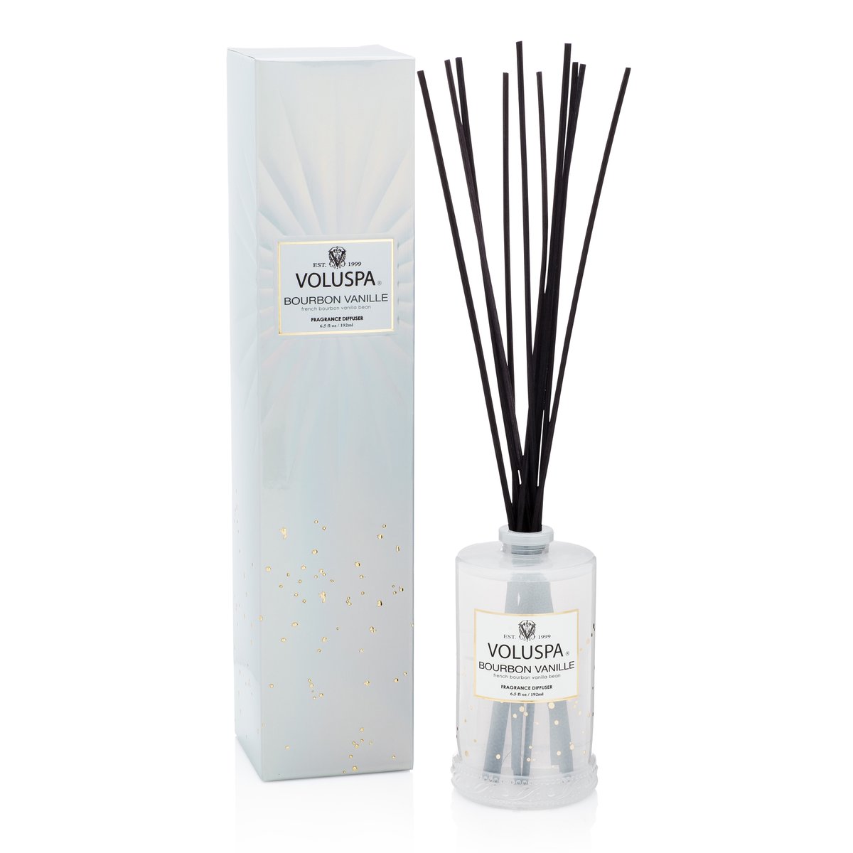 Voluspa doftpinnar 192 ml Bourbon Vanille | Skandinavisk Design | Doftljus & Doftpinnar | Vit