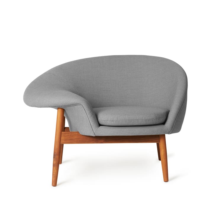 Fried Egg fåtölj - tyg canvas 134 grey melange, oljade teakben - Warm Nordic