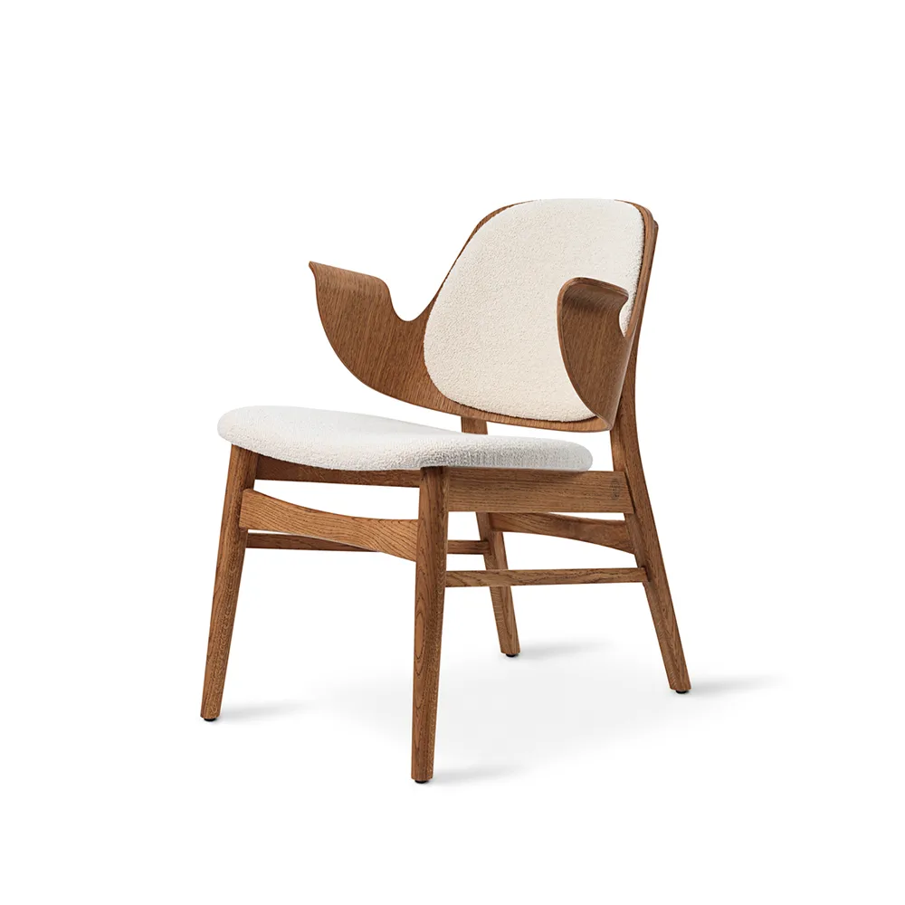 Gesture loungestol, tyg barnum24 cream, teakoljat ekstativ Warm Nordic