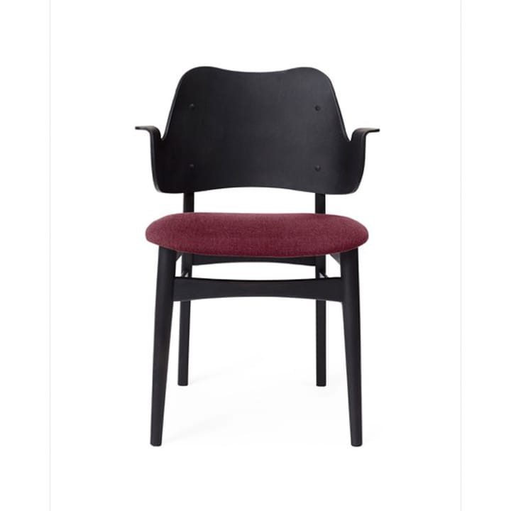 Gesture stol, klädd sits - Bordeaux-svartlackat bokstativ - Warm Nordic