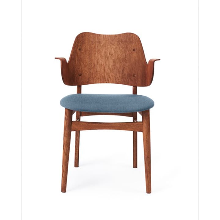 Gesture stol, klädd sits - tyg canvas 734 denim, teakoljat ekstativ, klädd sits - Warm Nordic