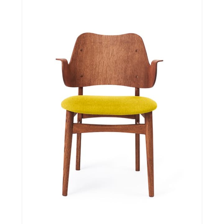 Gesture stol, klädd sits - tyg gul, teakoljat ekstativ - Warm Nordic