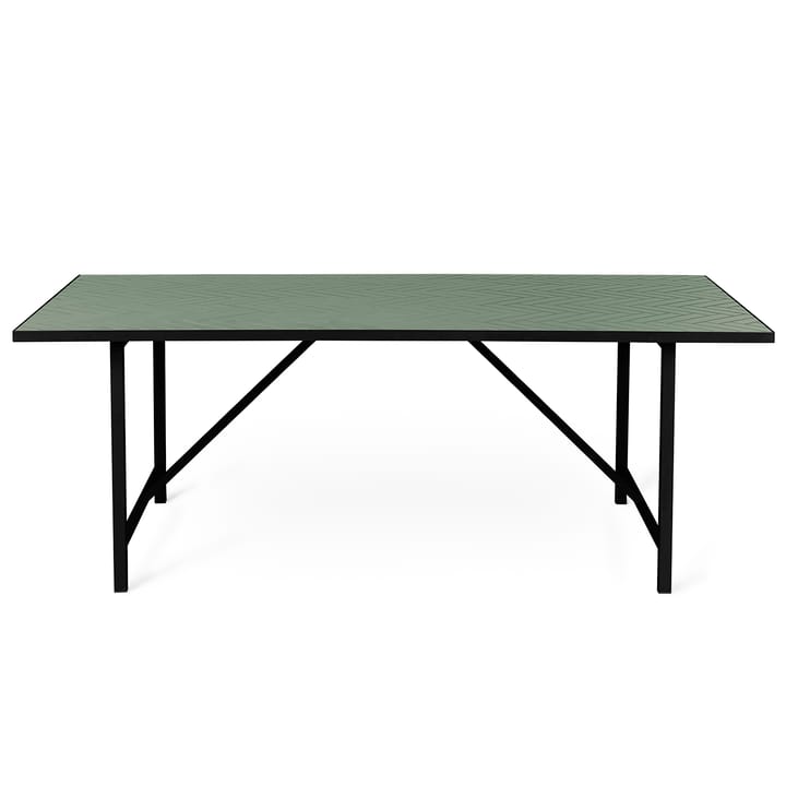 Herringbone Tile matbord svart underrede - Forest green - Warm Nordic
