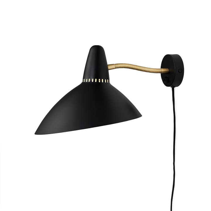 Lightsome vägglampa - black noir, mässingdetalj - Warm Nordic