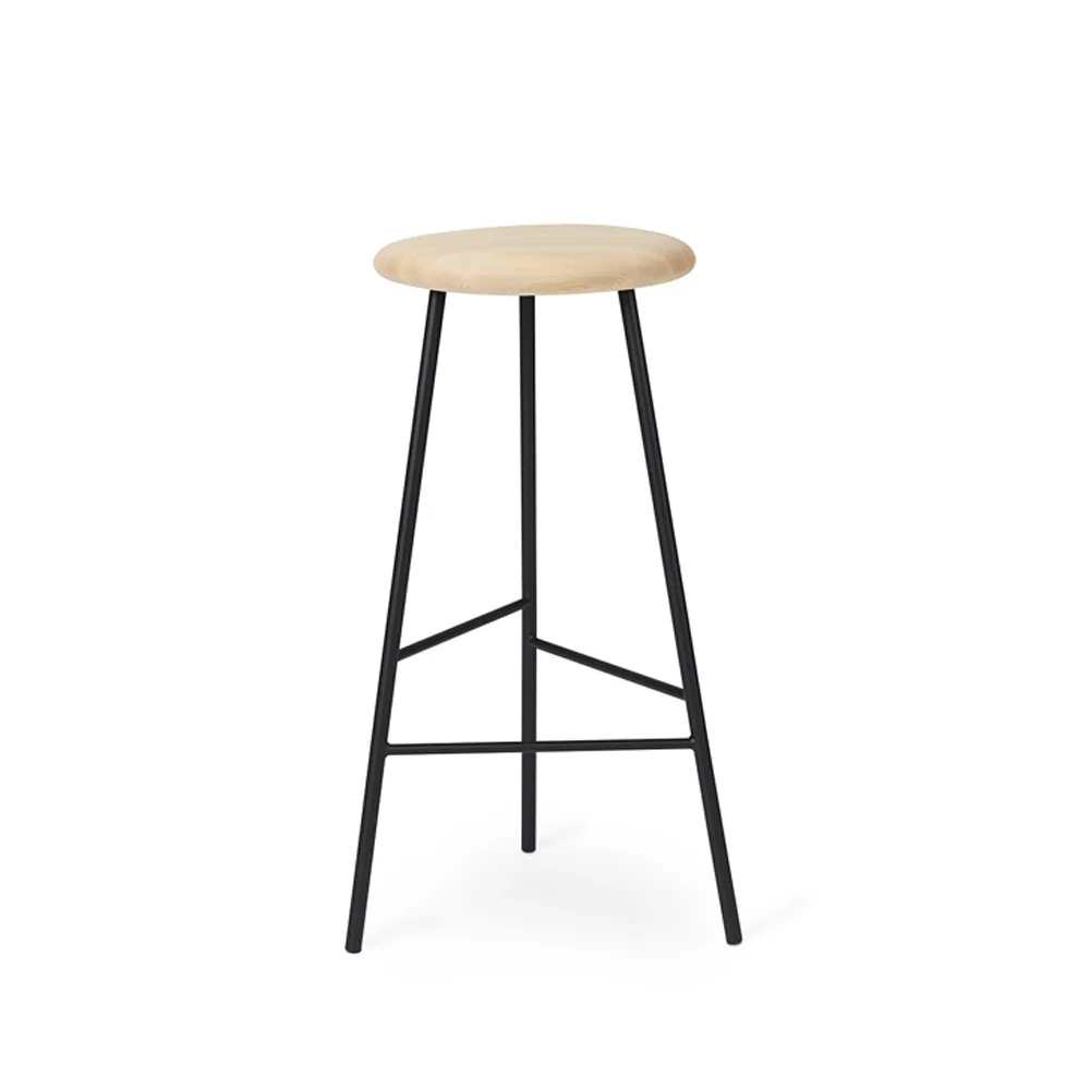 Pebble barpall, ask olja, h.75, svart stativ Warm Nordic