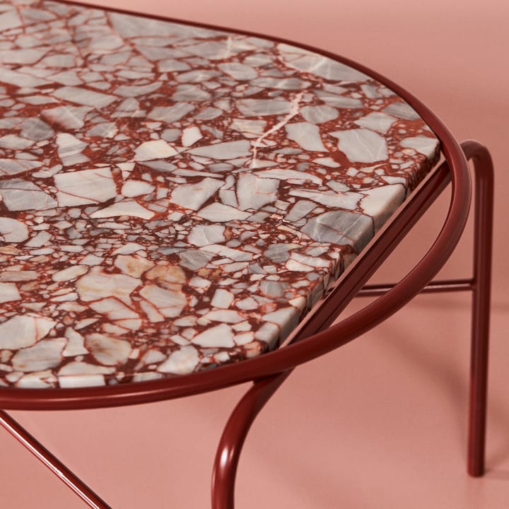 Secant ovalt soffbord marmor - Red veined - Warm Nordic