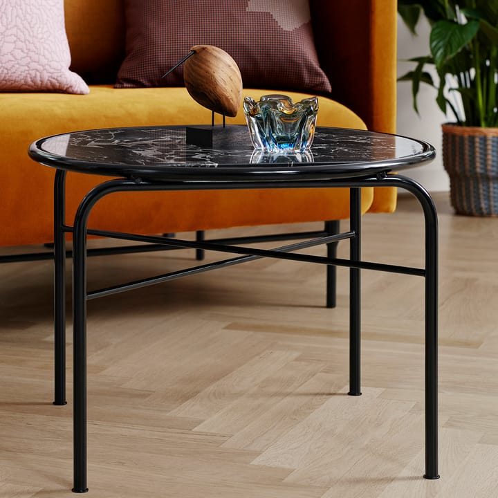 Secant soffbord marmor Ø60 cm - Black-gold - Warm Nordic