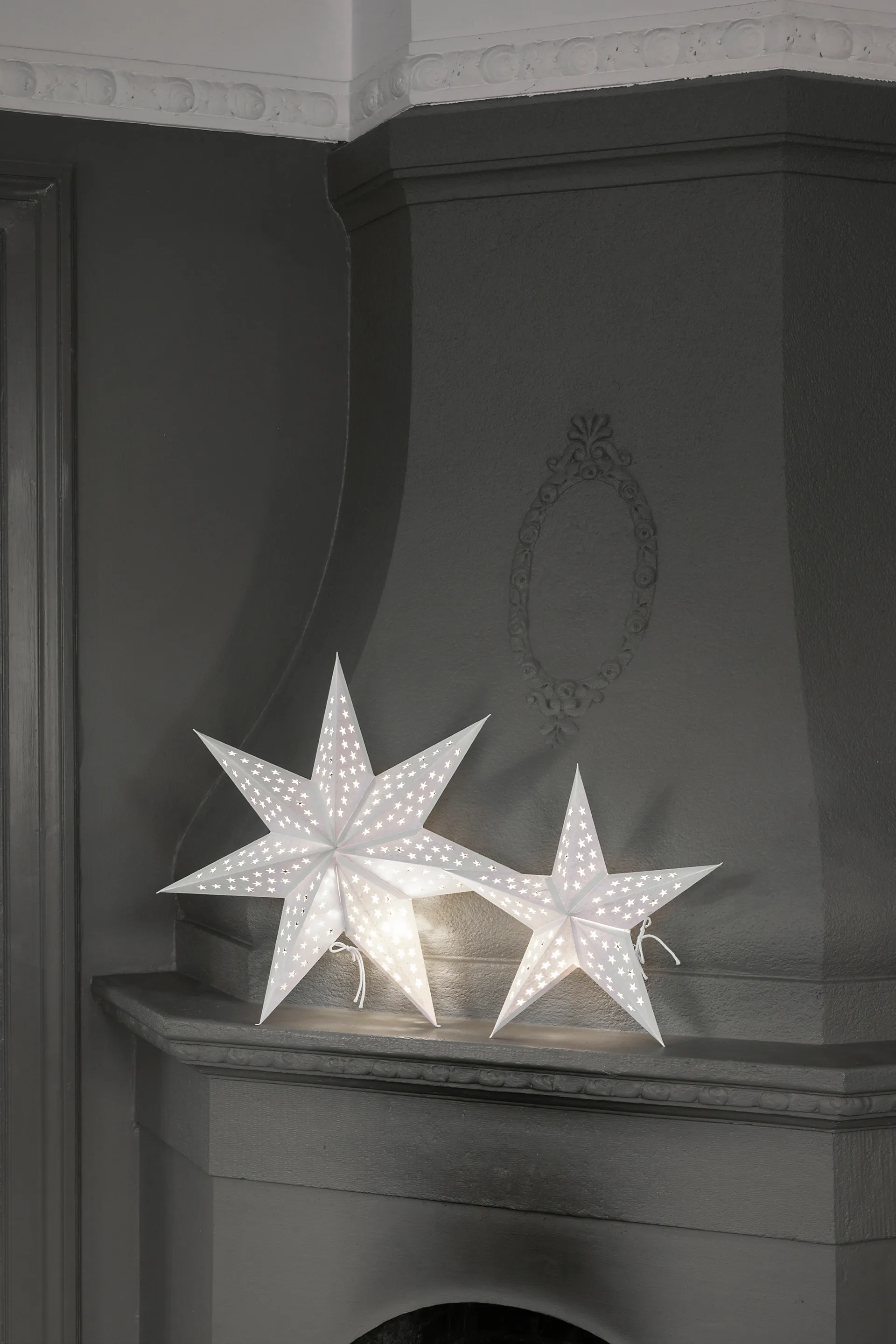 Beata adventsstjärna Ø44 cm, Vit Watt & Veke
