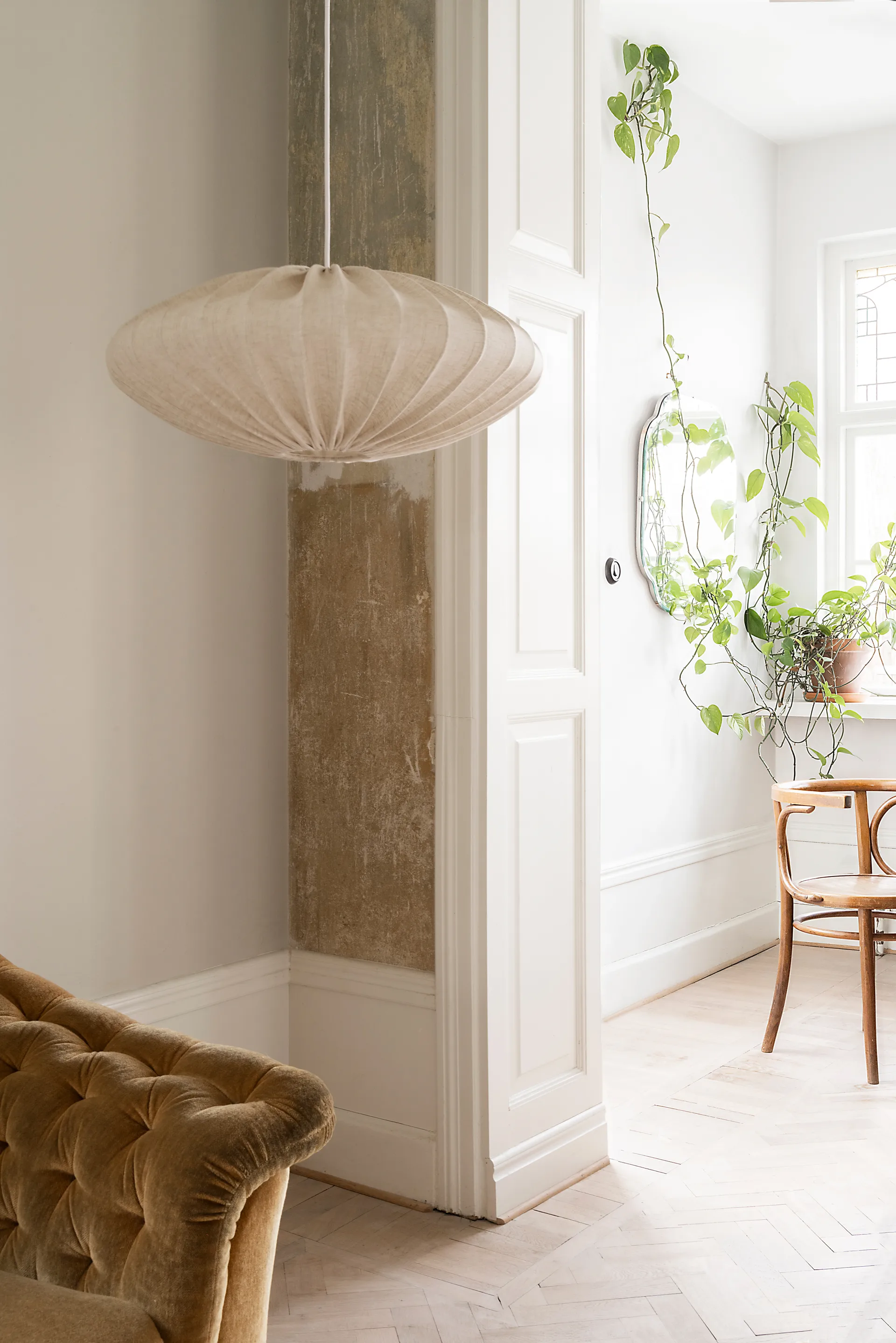 Ellipse lampskärm 65 cm linne, Natural Watt & Veke