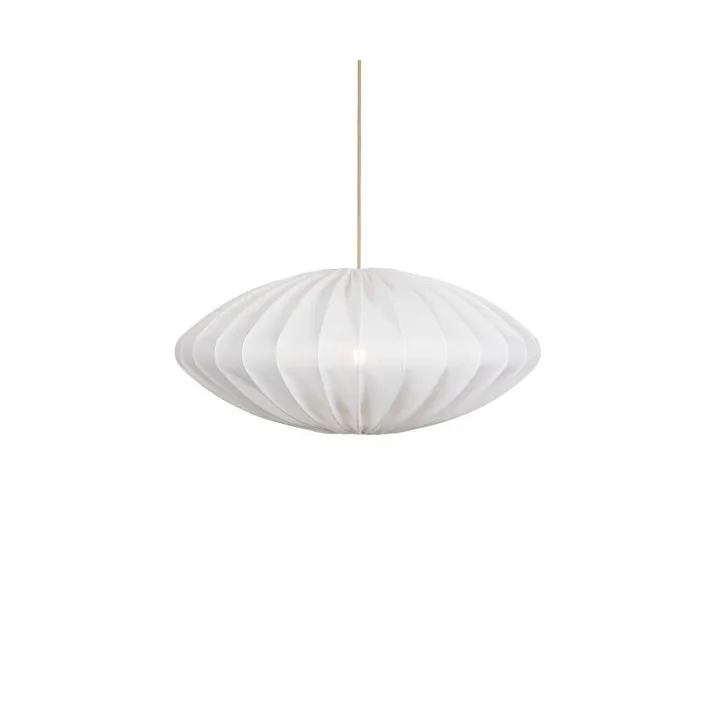 Ellipse linne taklampa pendel Ø80 cm, Vit Watt & Veke