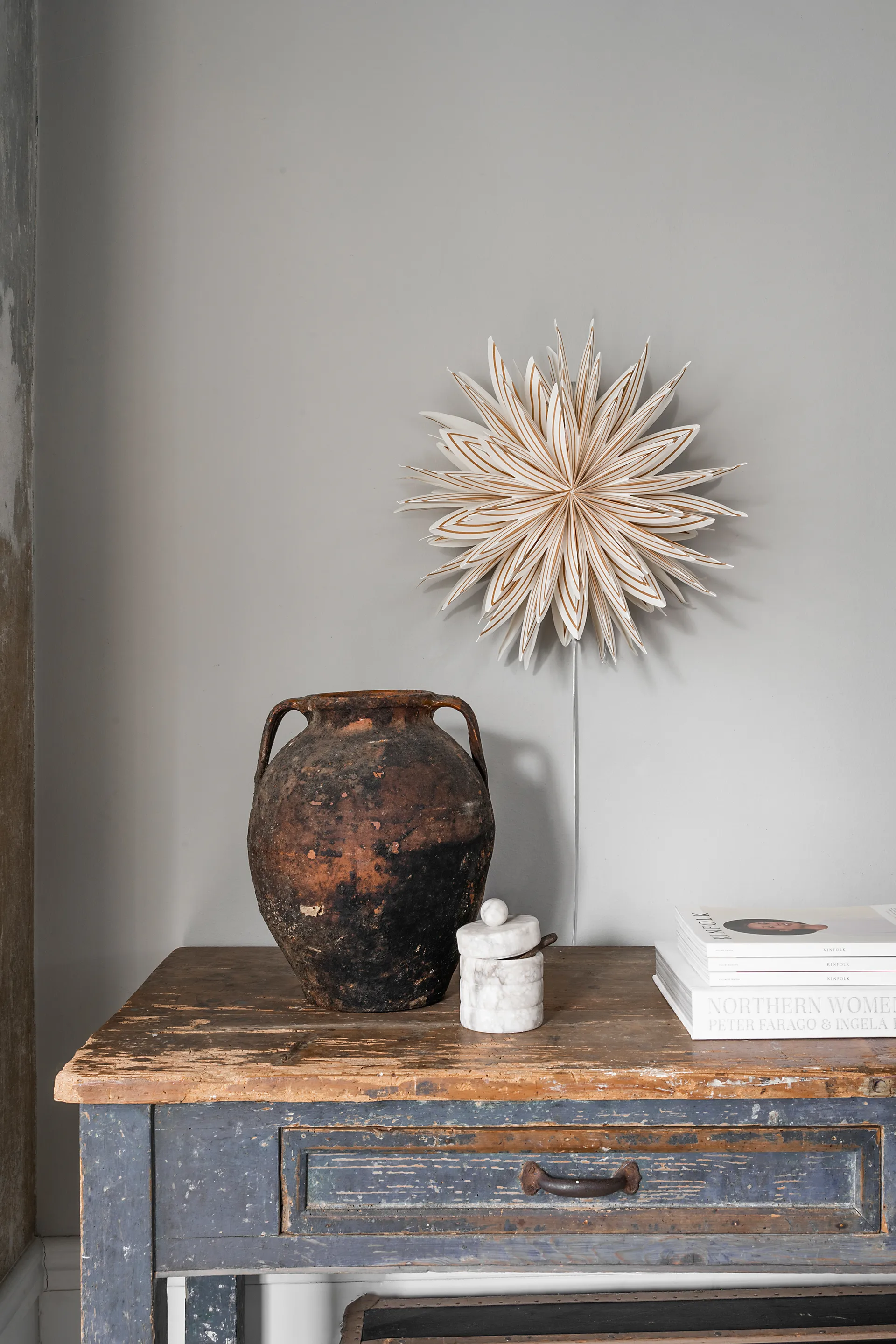 Lovisa adventsstjärna Ø50 cm, Vit-guld Watt & Veke