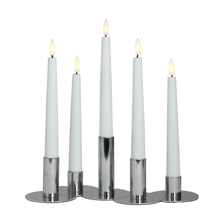 Lykke kombinerbar ljusstake inkl. 5 st LED-ljus, Chrome Watt & Veke