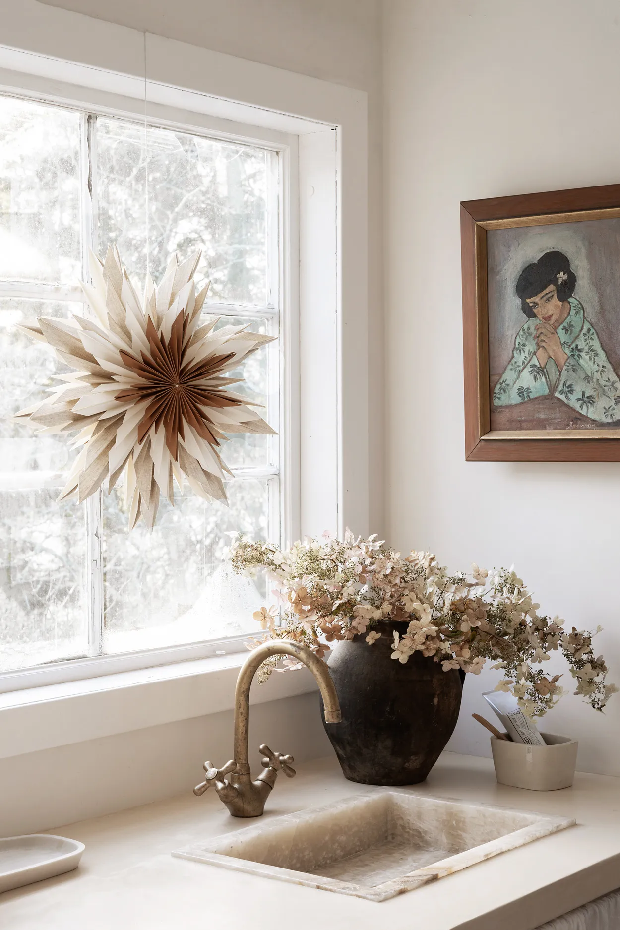 Marta adventsstjärna Ø44 cm, Brun Watt & Veke