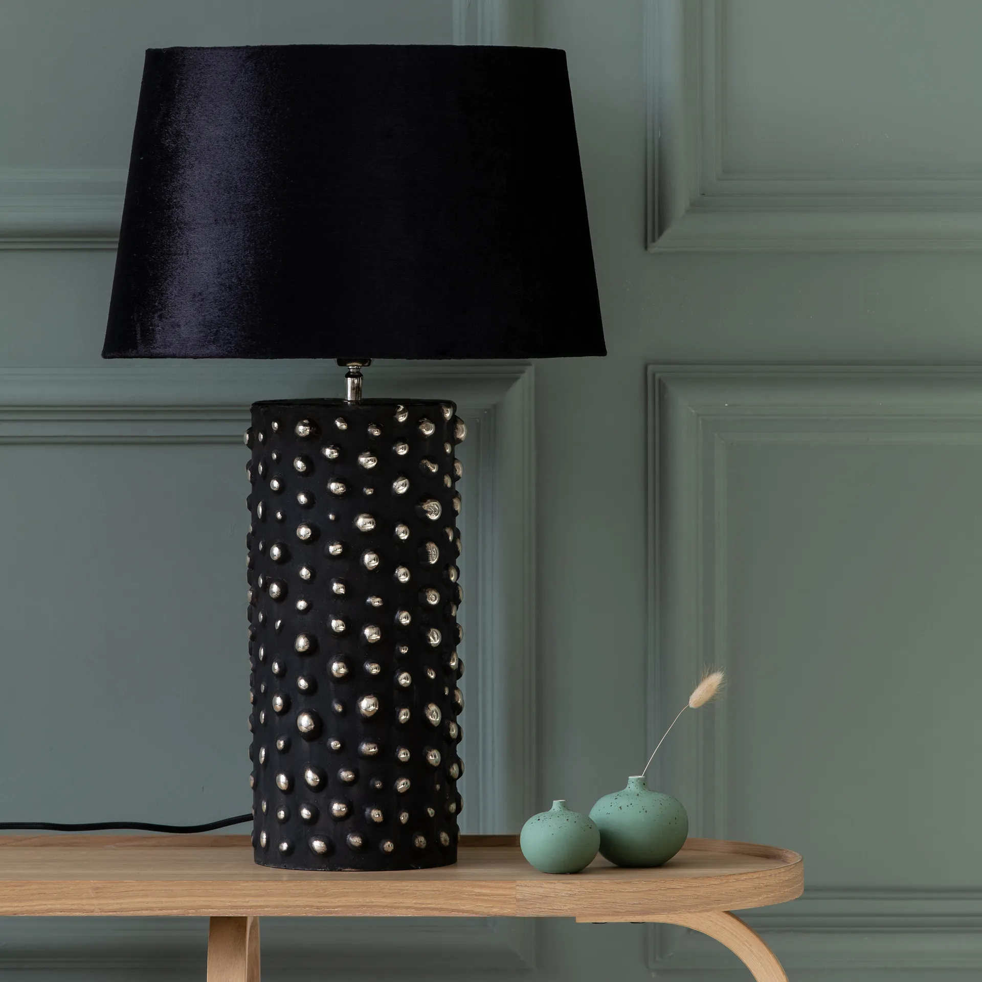 Peggy lampfot 28 cm, Svart-silver Watt & Veke