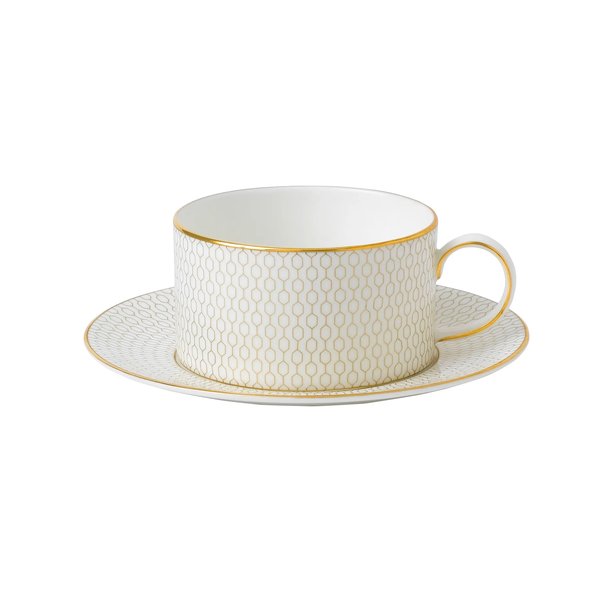 Arris tekopp med fat, Vit Wedgwood