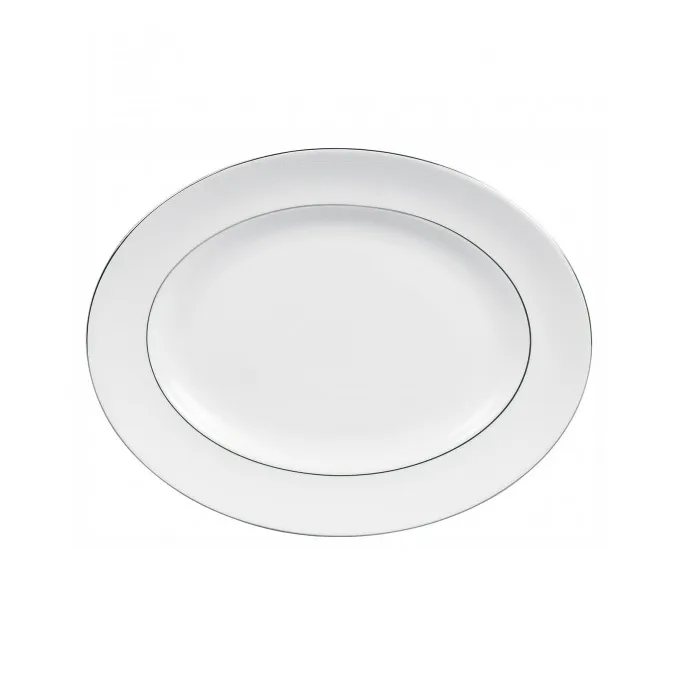 Vera Wang Blanc Sur Blanc ovalt serveringsfat, 35 cm Wedgwood