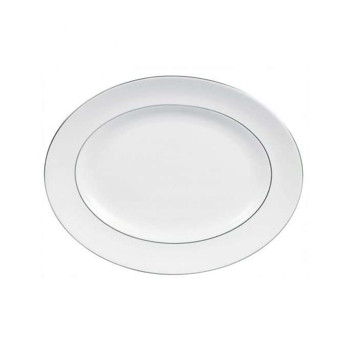 Vera Wang Blanc Sur Blanc ovalt serveringsfat - 35 cm - Wedgwood