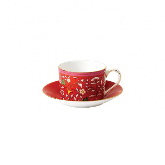 Wonderlust kopp med fat - crimson jewel - Wedgwood