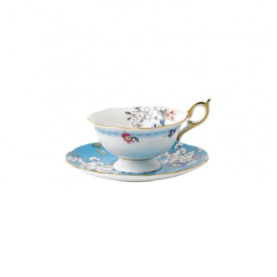 Wedgwood Wonderlust liten tekopp med fat blossom | Skandinavisk Design | Tekoppar | Blå