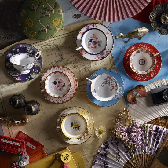 Wonderlust tekopp med fat, peony diamond Wedgwood