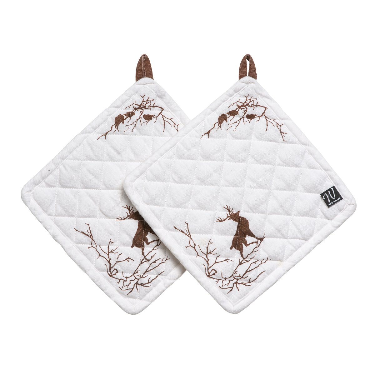 Wik & Walse Alveskog grytlapp 2-pack Vit | Skandinavisk Design | Grytlappar & Grytvantar | Vit