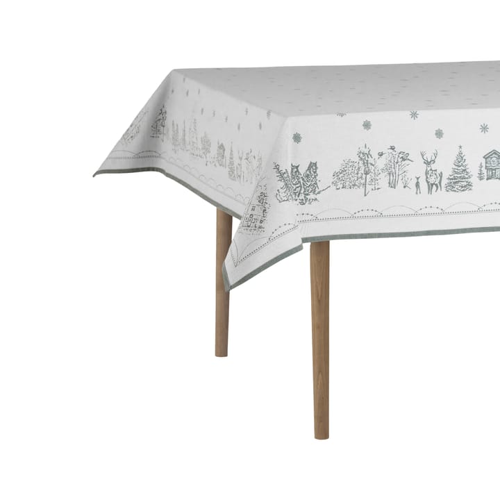 Julemorgen duk , Vit-grön, 140x300 cm Wik & Walsøe