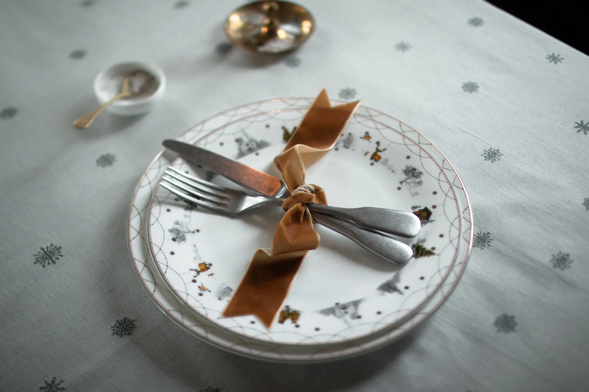 Julemorgen duk , Vit-grön, 140x300 cm Wik & Walsøe