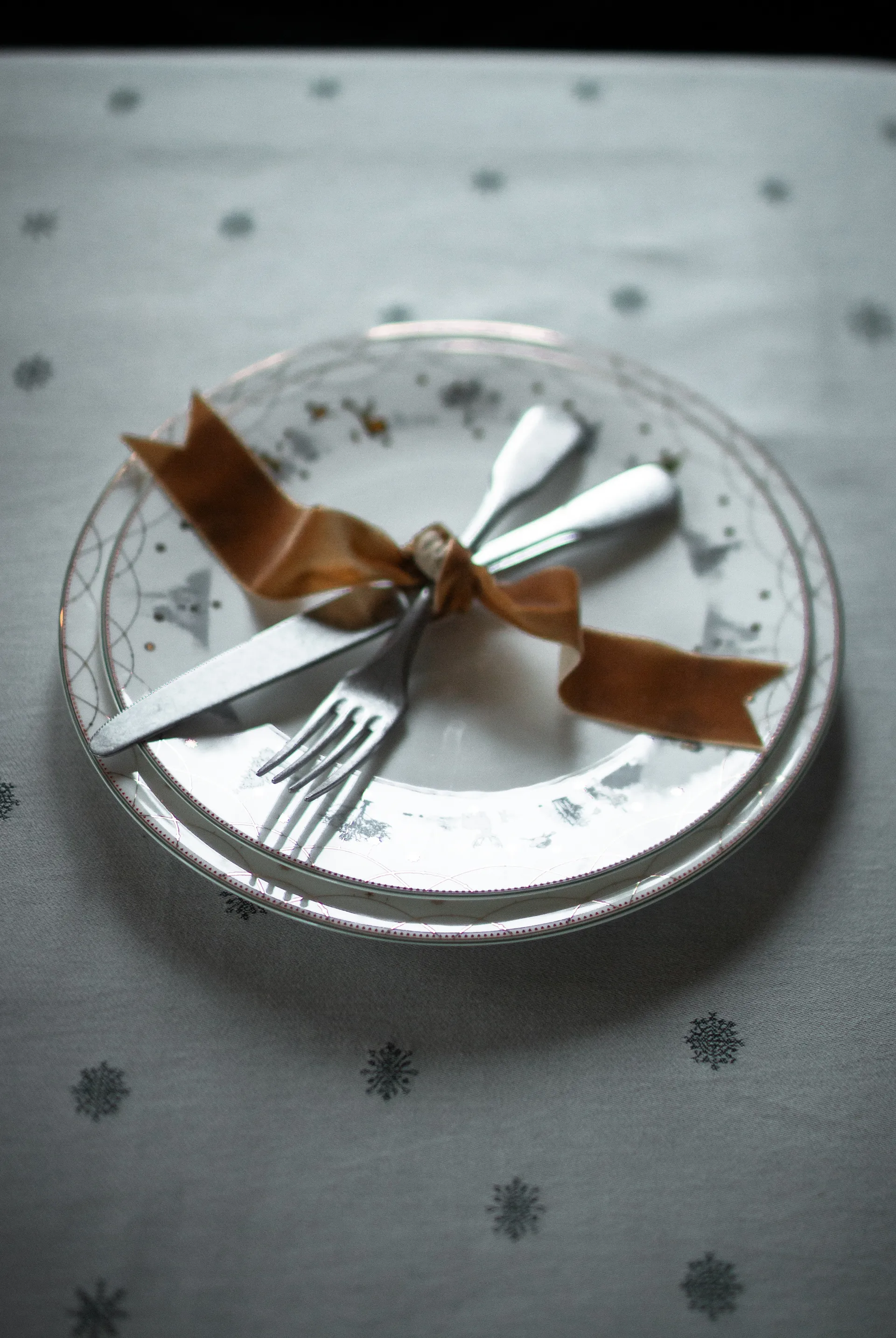 Julemorgen duk , Vit-grön, 140x340 cm Wik & Walsøe