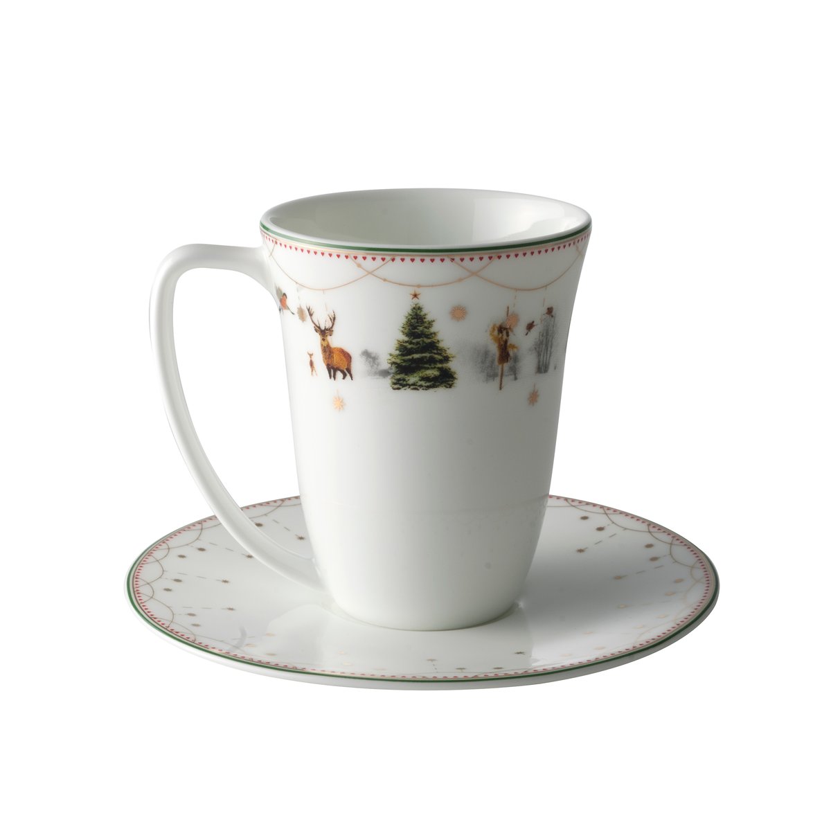 Wik & Walse Julemorgen kopp och fat 20 cl vit | Skandinavisk Design | Kaffekoppar | Multi