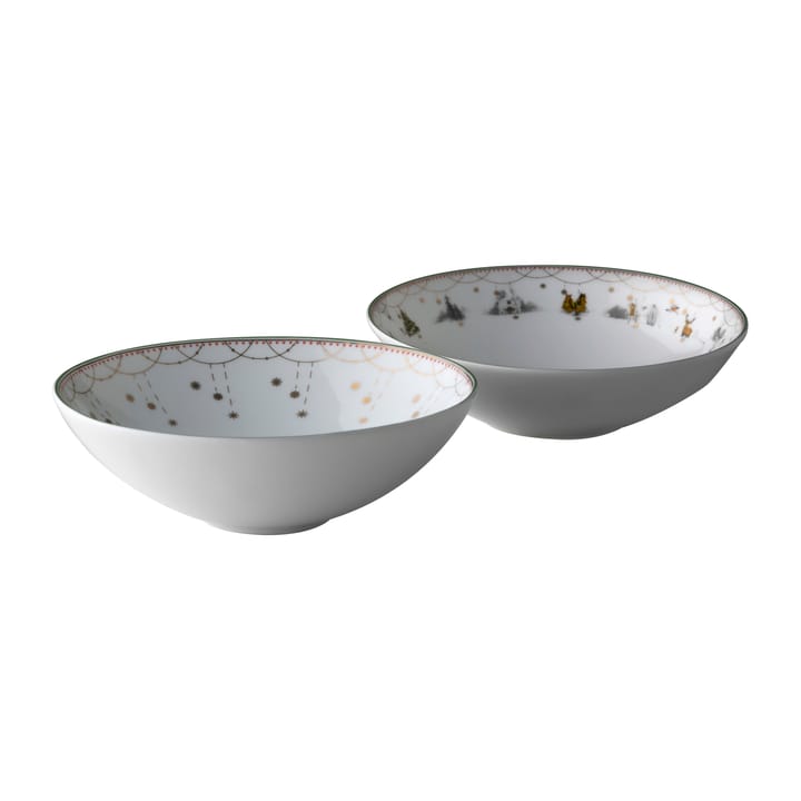 Julemorgen Story & Girlander liten skål 2-pack - Ø12 cm - Wik & Walsøe