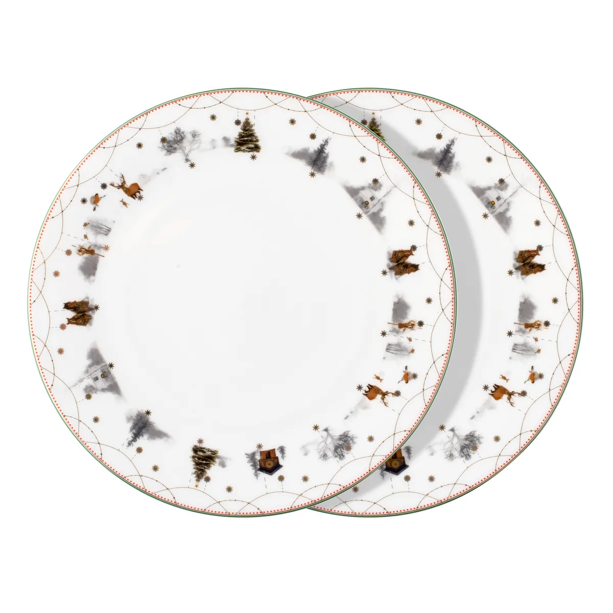 Wik & Walsøe Julemorgen Story tallrik 25 cm 2-pack Vit-multi