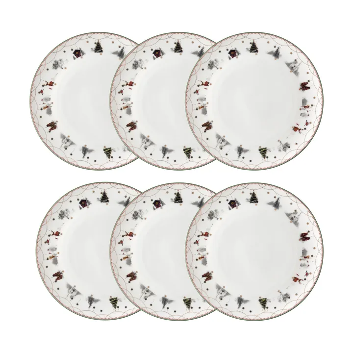 Julemorgen tallrik Ø20 cm 6-pack - Wik & Walsøe