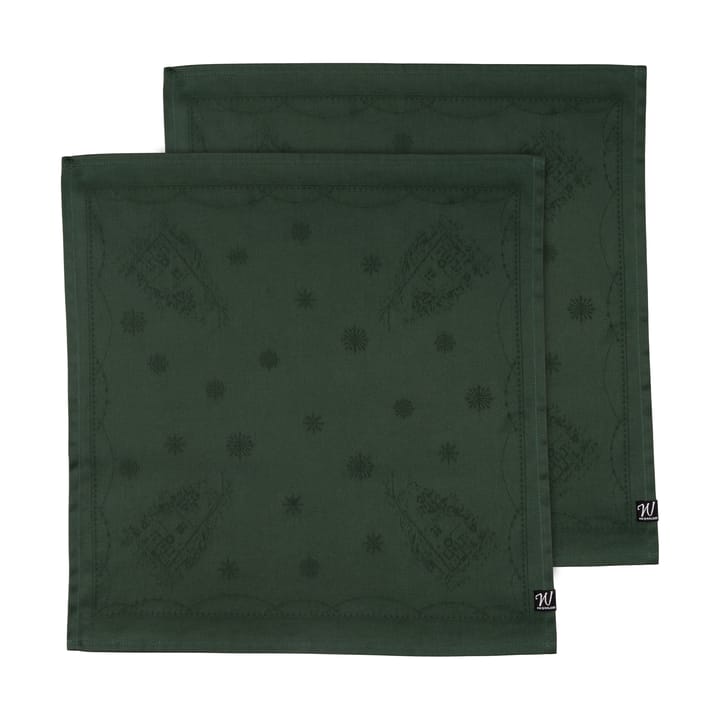 Julemorgen tygservett 45x45 cm 2-pack - Grön - Wik & Walsøe