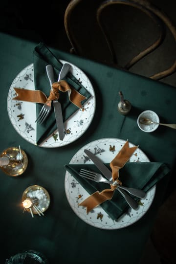 Julemorgen tygservett 45x45 cm 2-pack - Vit-grön - Wik & Walsøe